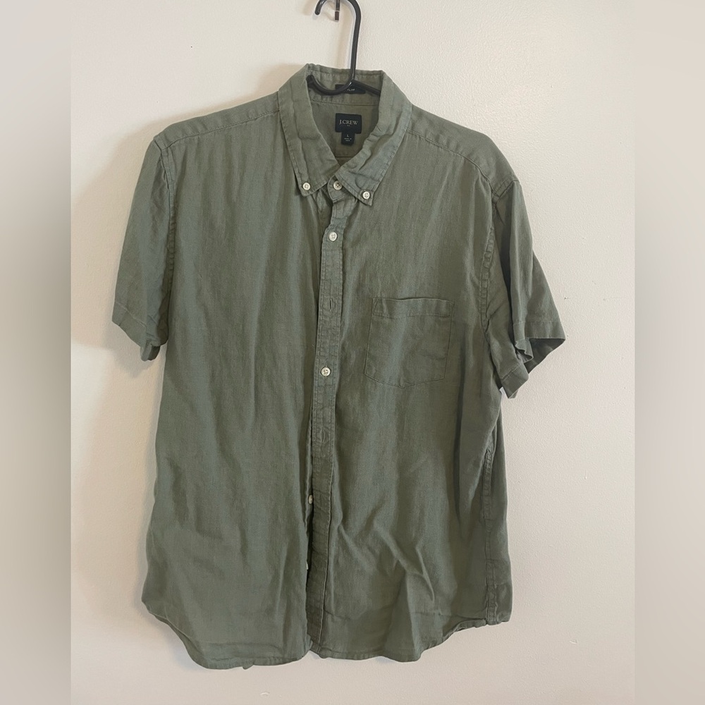 J. Crew Green Casual Button Down Shirt